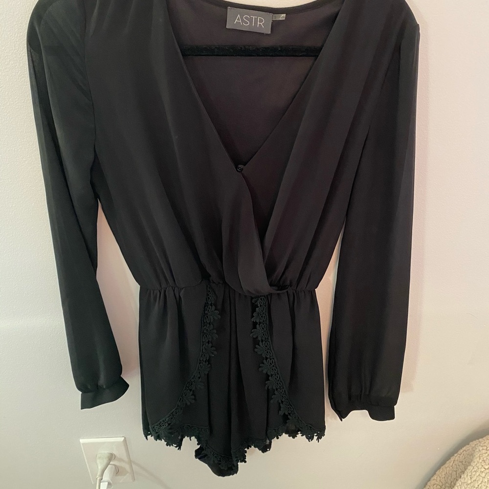Long Sleeve Black Romper